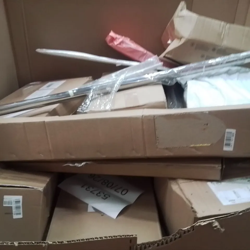 PALLET OF ASSORTED HOUSEHOLD GOODS AND PRODUCTS TO INCLUDE;LED MOON LIGHT,TOILET ASSISTED RAIL,PET AIR CONDITIONING ROOM