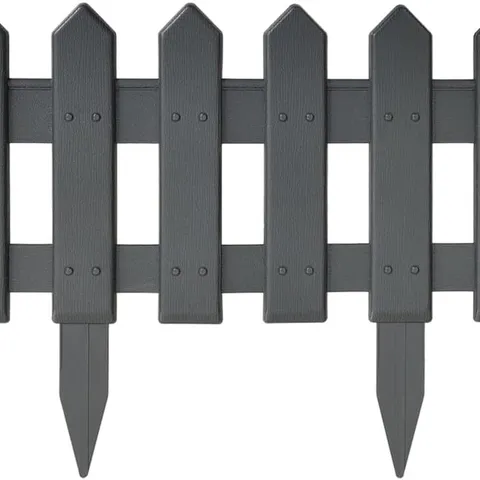 BOXED VIDAXL LAWN EDGINGS 25 PCS, GARDEN EDGING FOR OUTDOOR YARD, GARDEN BORDER WITH POINTY ENDS, GRASS BORDER, 10 M ANTHRACITE POLYPROPYLENE