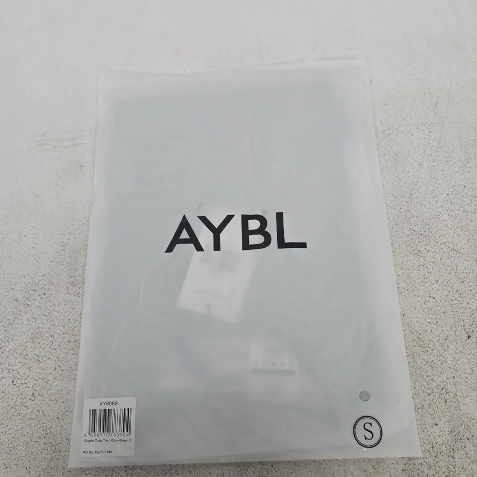 BAGGED AYBL STAPLE CROP TOP – OLIVE GREEN, UK SIZE S