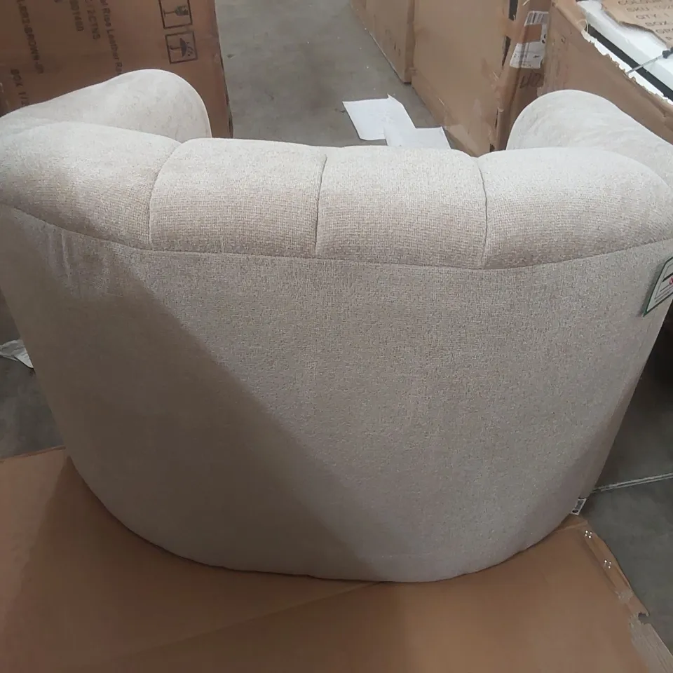BOXED DANETTI KENDRA BLACK METAL ARMCHAIR NATURAL MINI CHUNKY WEAVE