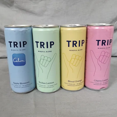 LOT OF 16 250ML CANS OF TRIP - VARIOUS FLAVOURS