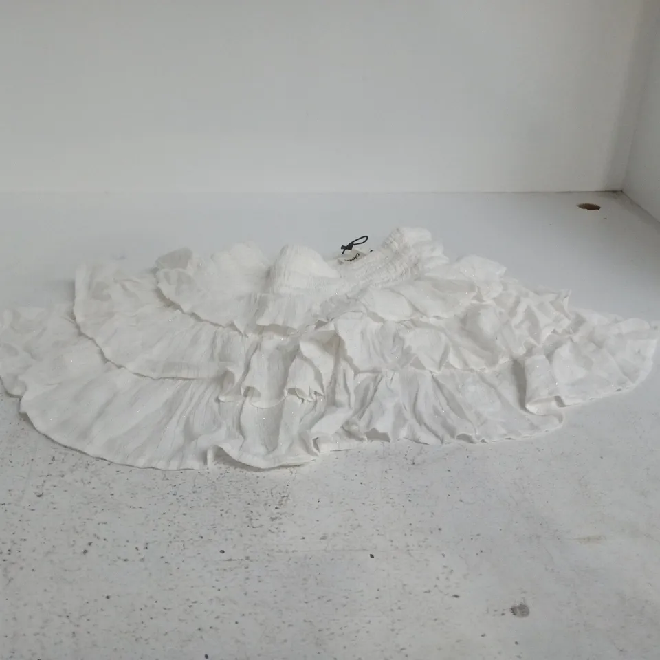 BERSHKA WHITE TEXTURED SKIRT – WOMEN'S SIZE S UK