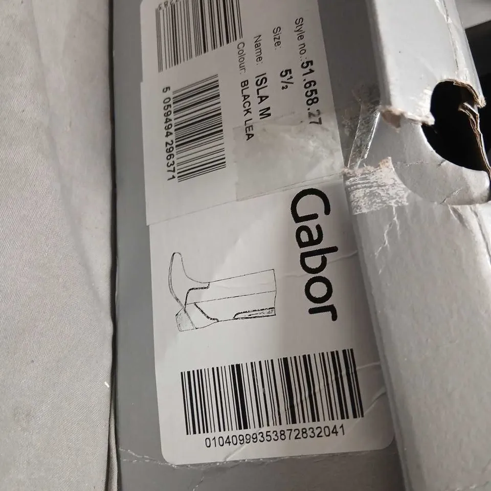 GABOR ISLA M BLACK LEATHER KNEE-HIGH BOOTS - UK 5.5 (EU 38) – BOXED