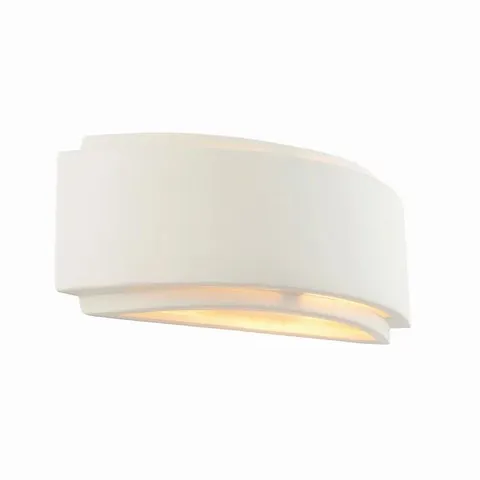 BOXED LUMINOSA GIANNA WALL UNGLAZED CERAMIC & GLOSS WHITE PAINT 1 LIGHT DIMMABLE IP20 - E14
