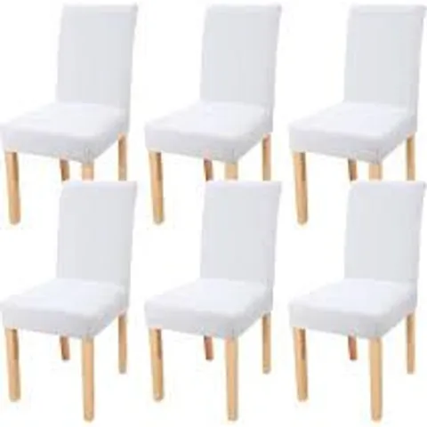 BOXED SET OF 6 DESIGNER DINING CHAIRS IN WHITE (1 BOX)