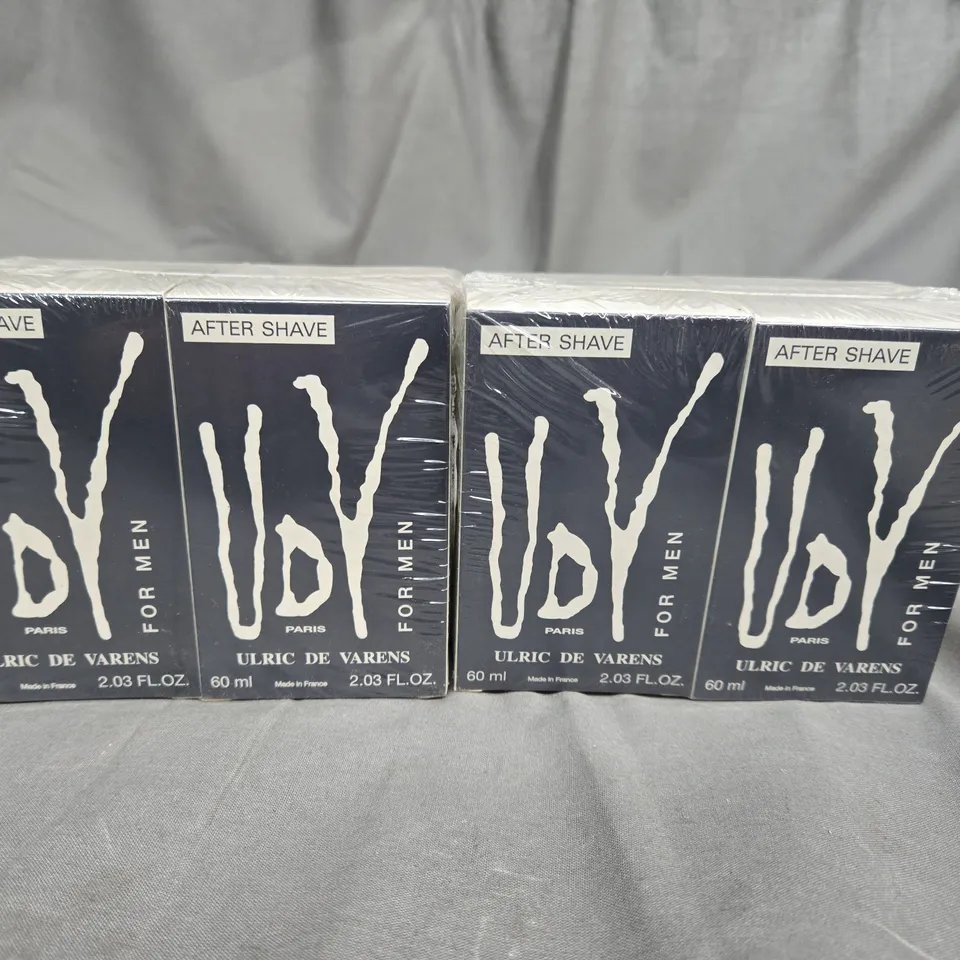 BOX OF APPROXIMATELY 40 X 60ML ULRIC DE VARENS FOR MEN AFTERSHAVE - COLLECTION ONLY 