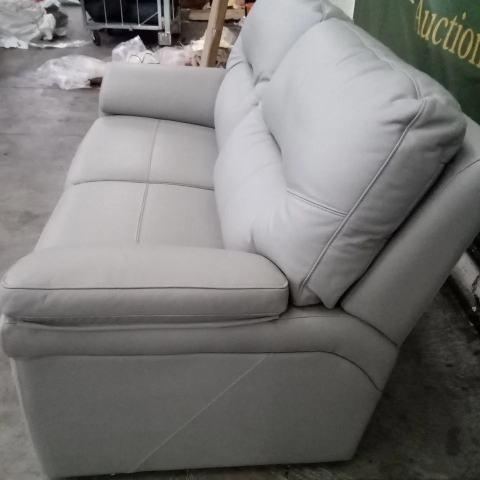 DESIGNER G PLAN SEATTLE 2.5 SEATER SOFA - CAMBRIDGE GREY LEATHER