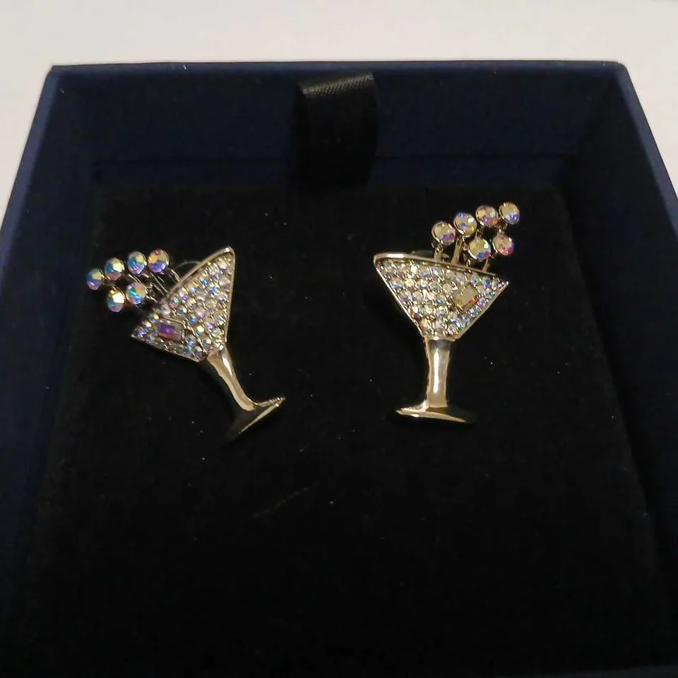 BUTLER & WILSON CHAMPAGNE GLASS STUD EARRINGS