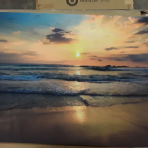 BEACH WAVES SUNSET - WRAPPED CANVAS