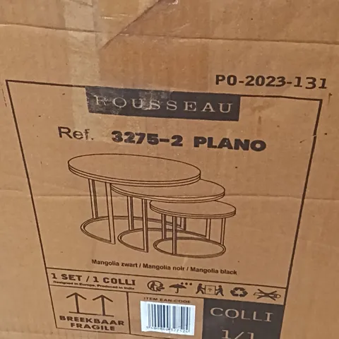 BOXED ROUSSEAU PLANO NESTING COFFEE TABLE - MAGNOLIA BLACK (1 BOX)