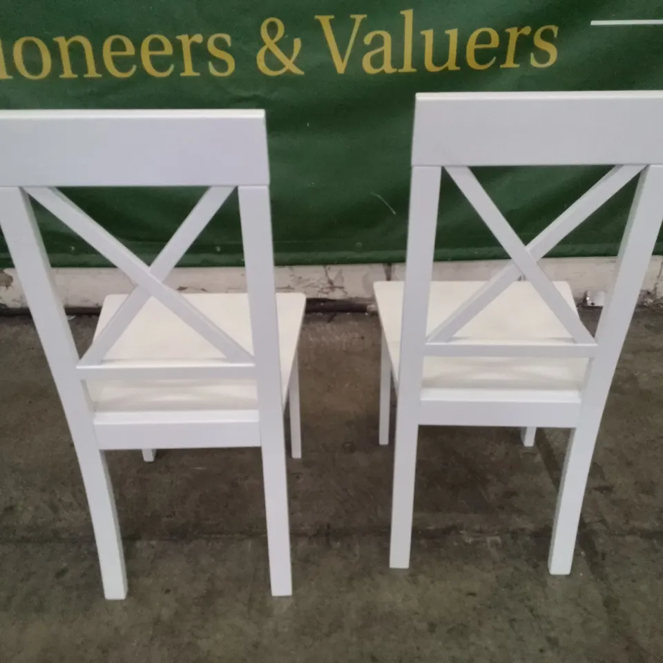 SET OF 2 NEW KENDAL WHITE DINING CHAIRS