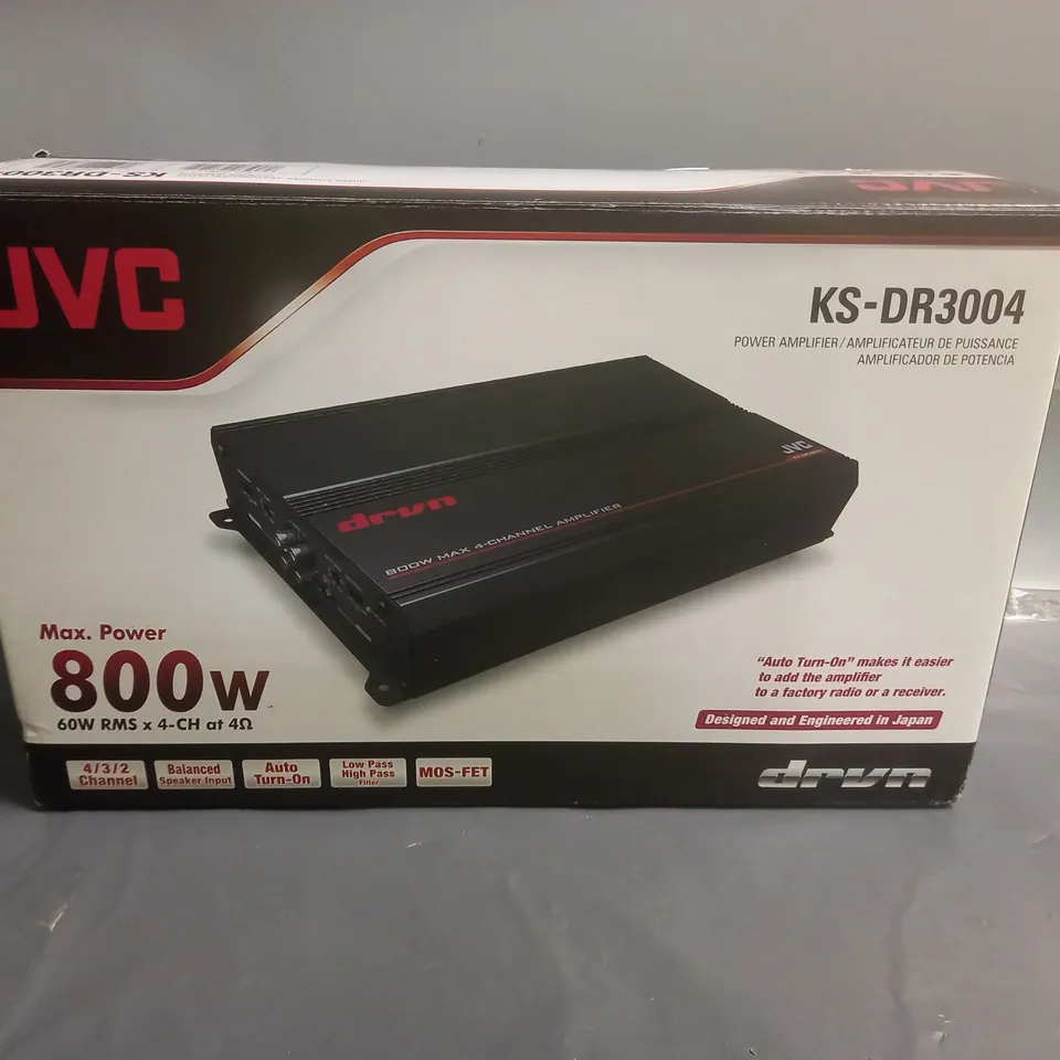 JVC 800W MAX 4 CHANNEL AMPLIFIER KS-DR3004