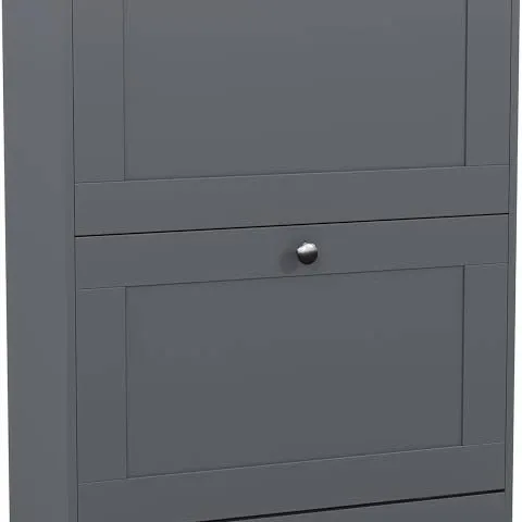 BOXED VIDA 2 DRAWER SHOES CABINET (GREY&OAK)