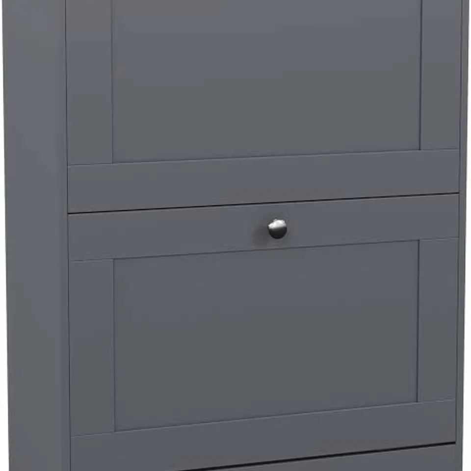 BOXED VIDA 2 DRAWER SHOES CABINET (GREY&OAK)