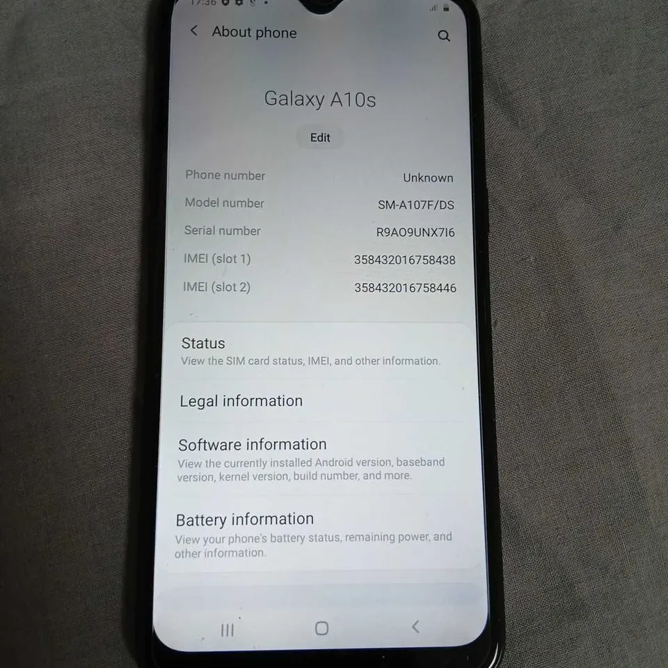 SAMSUNG GALAXY A10S SMARTPHONE – BLACK (DUAL CAMERA, REAR FINGERPRINT) 