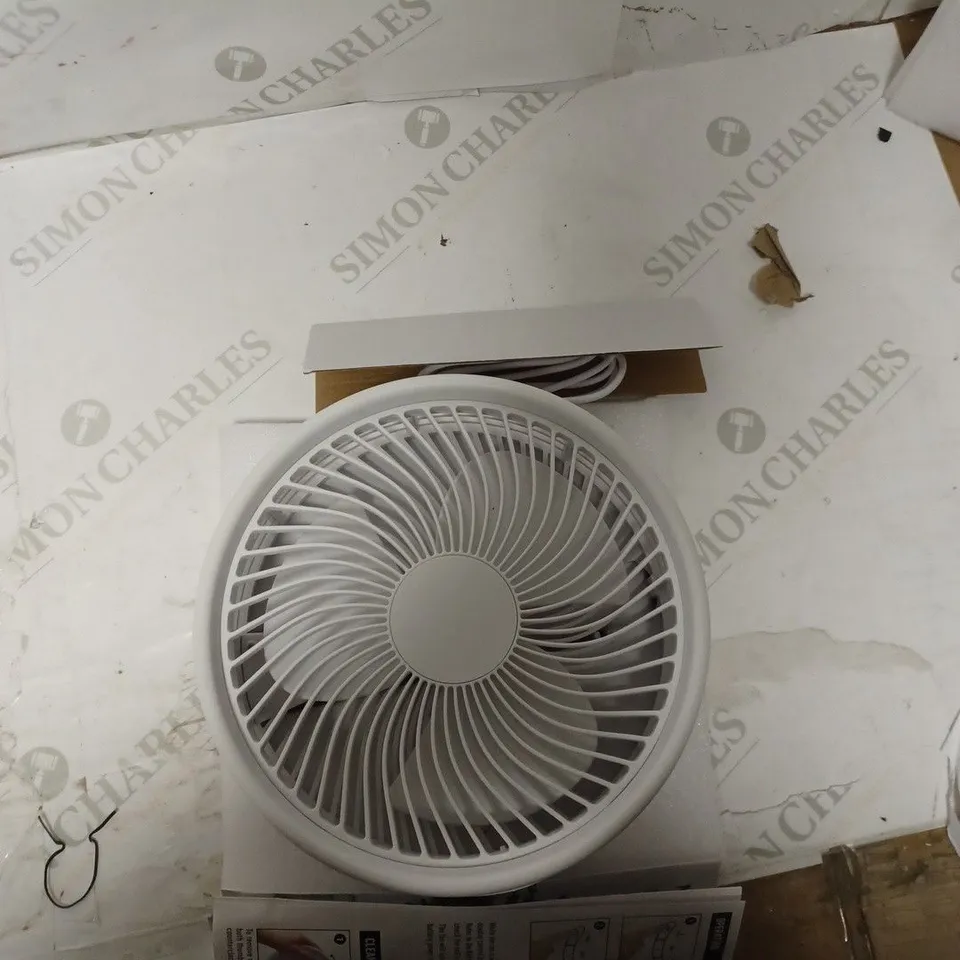 BELL & HOWELL RECHARGEABLE EXTENDABLE DESK & FLOOR FAN, WHITE