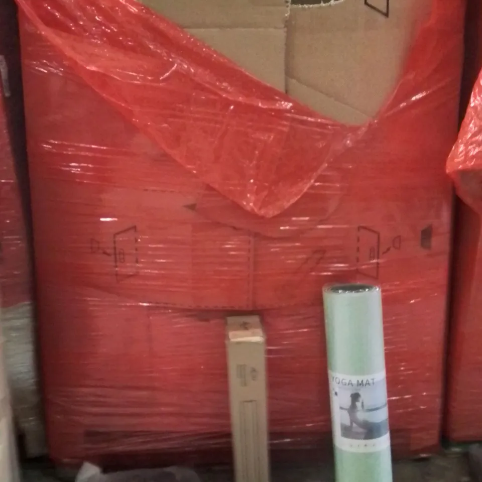 PALLET OF ASSORTED HOUSEHOLD GOODS AND PRODUCTS TO INCLUDE;YOGA MAT,LED MIRROR LIGHT,BACKPACK 