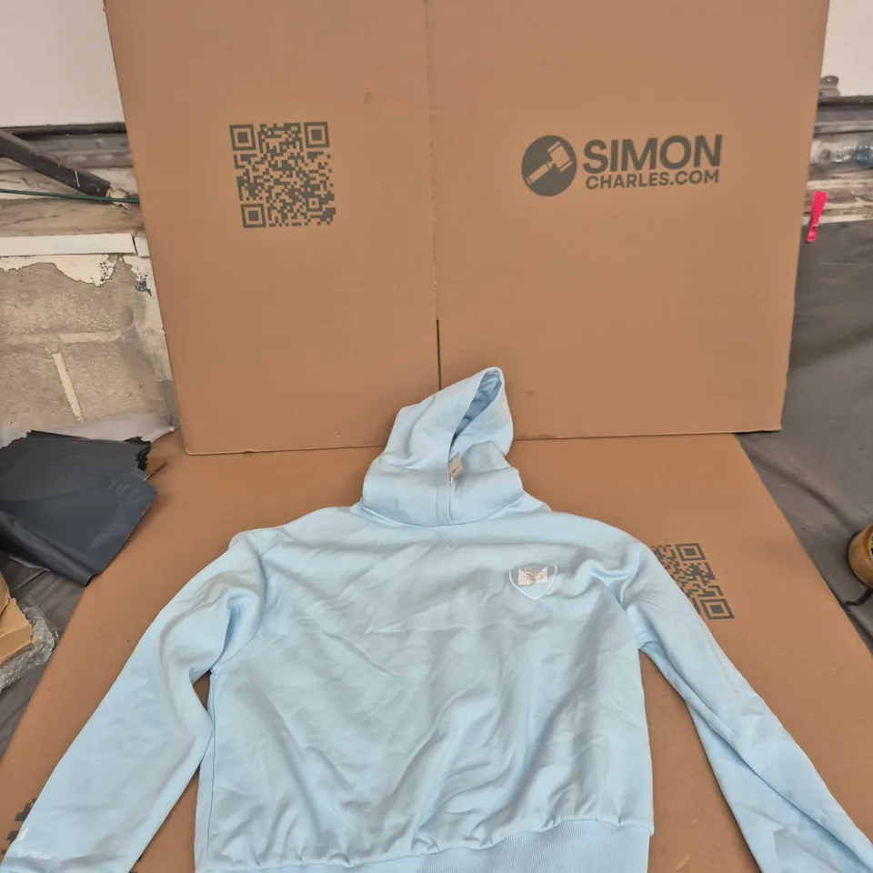 MP WOMEN'S BASICS SGS GRAPHIC OVERSIZED HOODIE - BABY BLUE - UK SIZE L