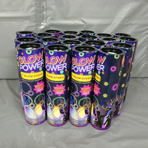 20 GLOW POWER 8" GLOW STICK TUBES (100 GLOW STICKS PER TUBE) - COLLECTION ONLY