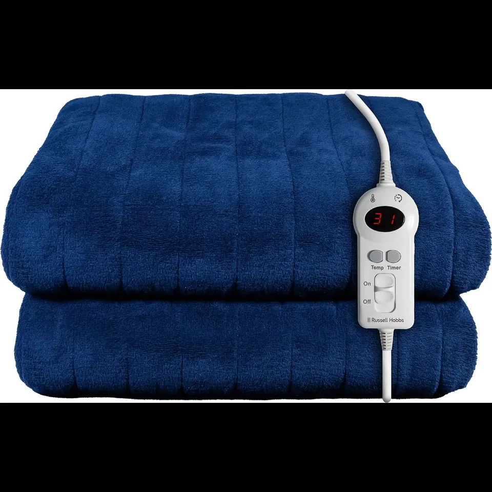 BOXED RUSSELL HOBBS RHHT1003 HEATED THROW W/SHERPA AND MICRO FLEECE (1 BOX)