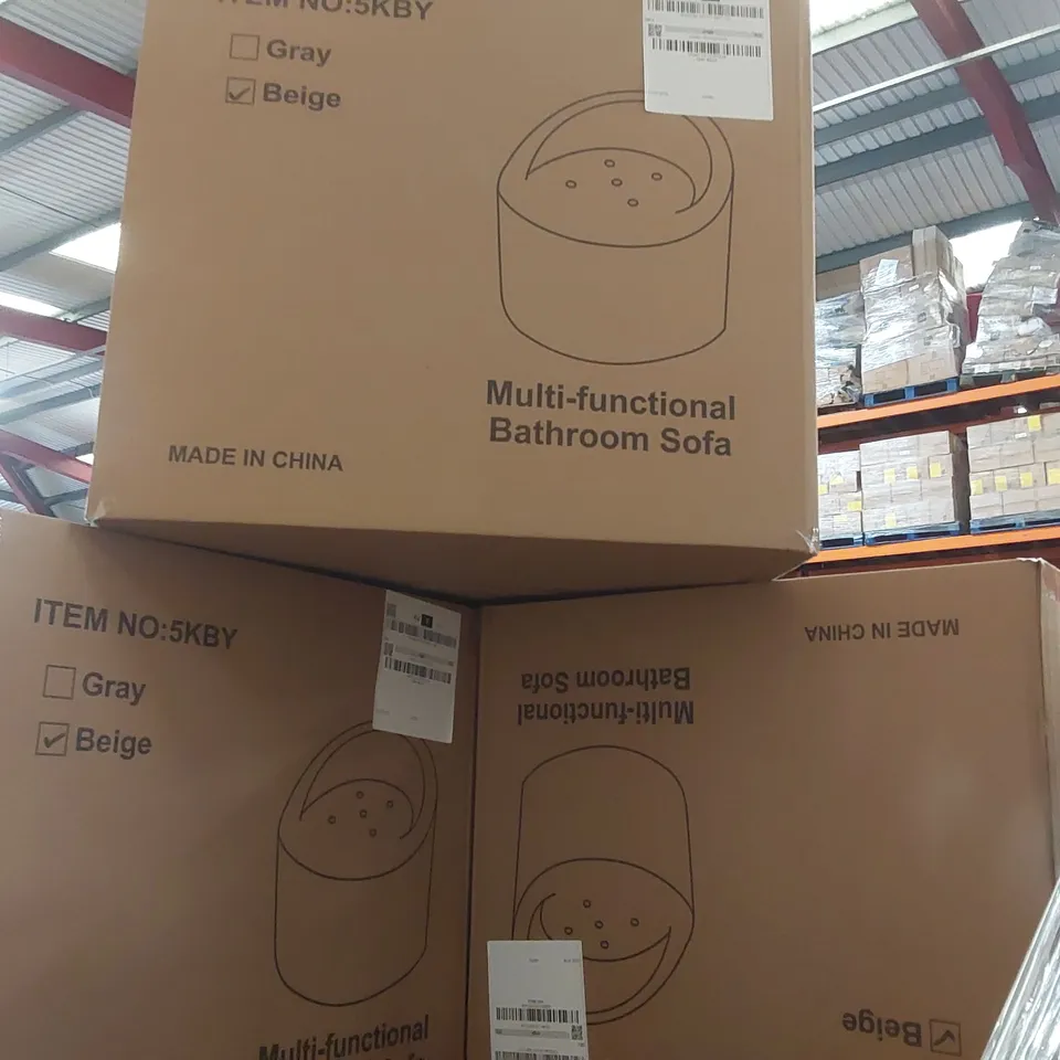 PALLET CONTAINING A LARGE QUANTITY OF MULTIFUNCTIONAL BATHROOM SOFAS