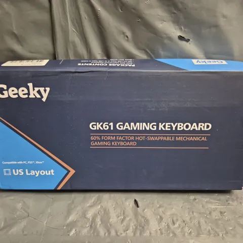 BOXED GEEKY GK61 GAMING KEYBOARD IN BLUE - US LAYOUT 