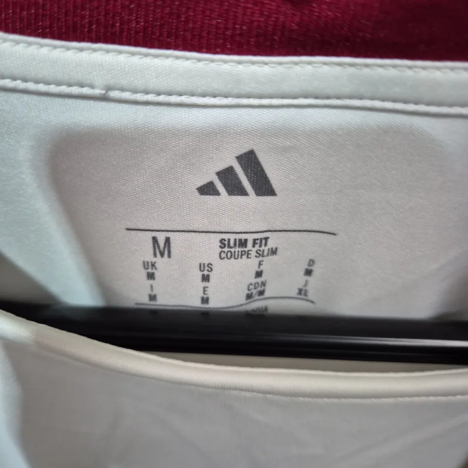 MANCHESTER UNITED FC ADIDAS FOOTBALL SHIRT – WHITE AWAY KIT WITH TEZOS SPONSOR – UK M