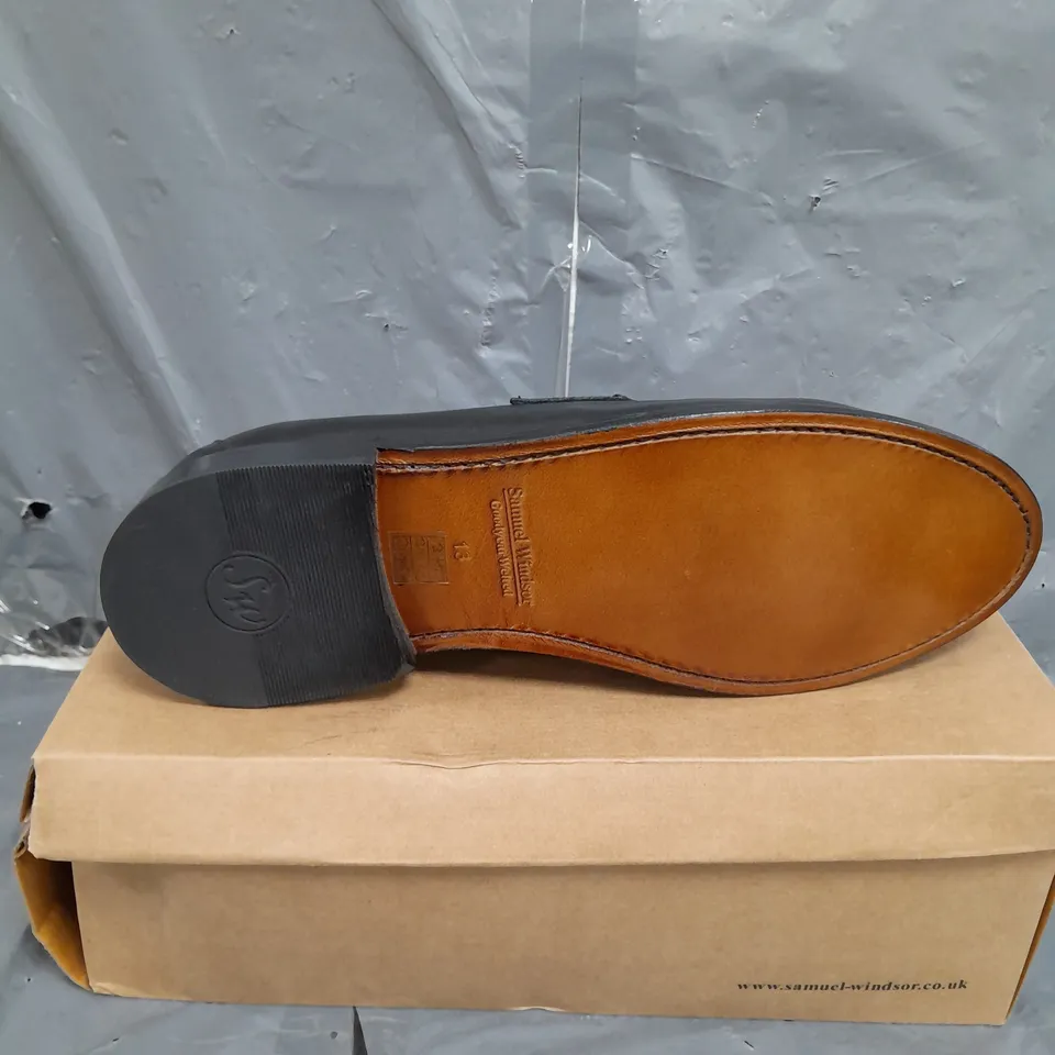 BOXED SAMUEL WIDMOR BLACK LEATHER SHOES SIZE 13