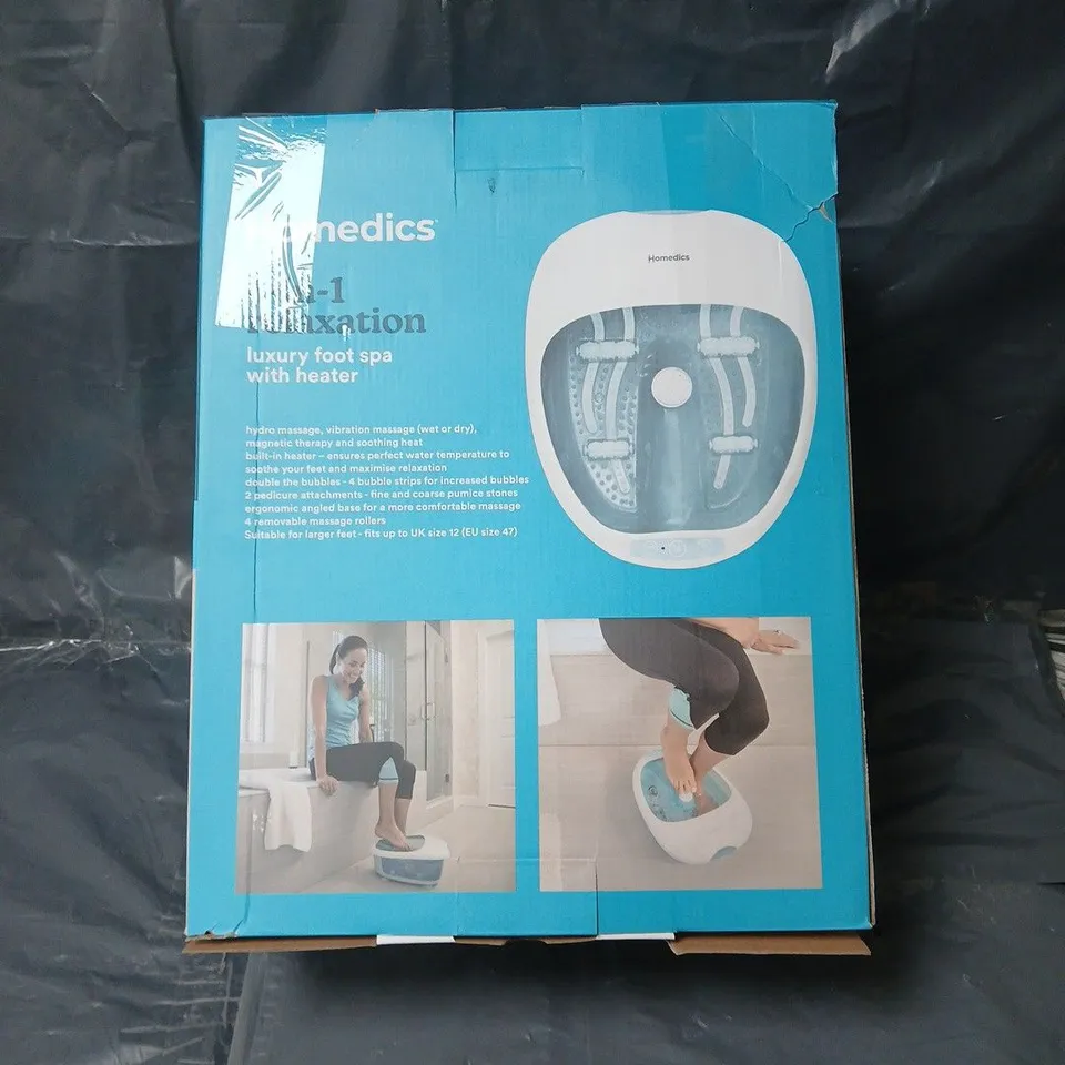 HOMEDICS 4-IN-1 RELAXATION FOOT SPA WITH HEATER – MODEL FS-250-CB