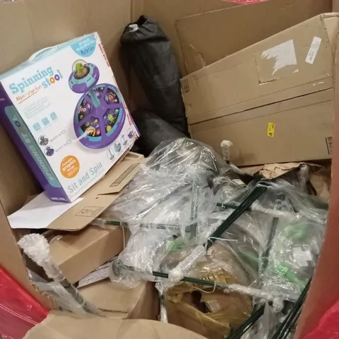 PALLET OF ASSORTED HOUSEHOLD GOODS AND PRODUCTS TO INCLUDE; TOY, GARDEN PRODUCTS, BOXED FURNITURE ETC