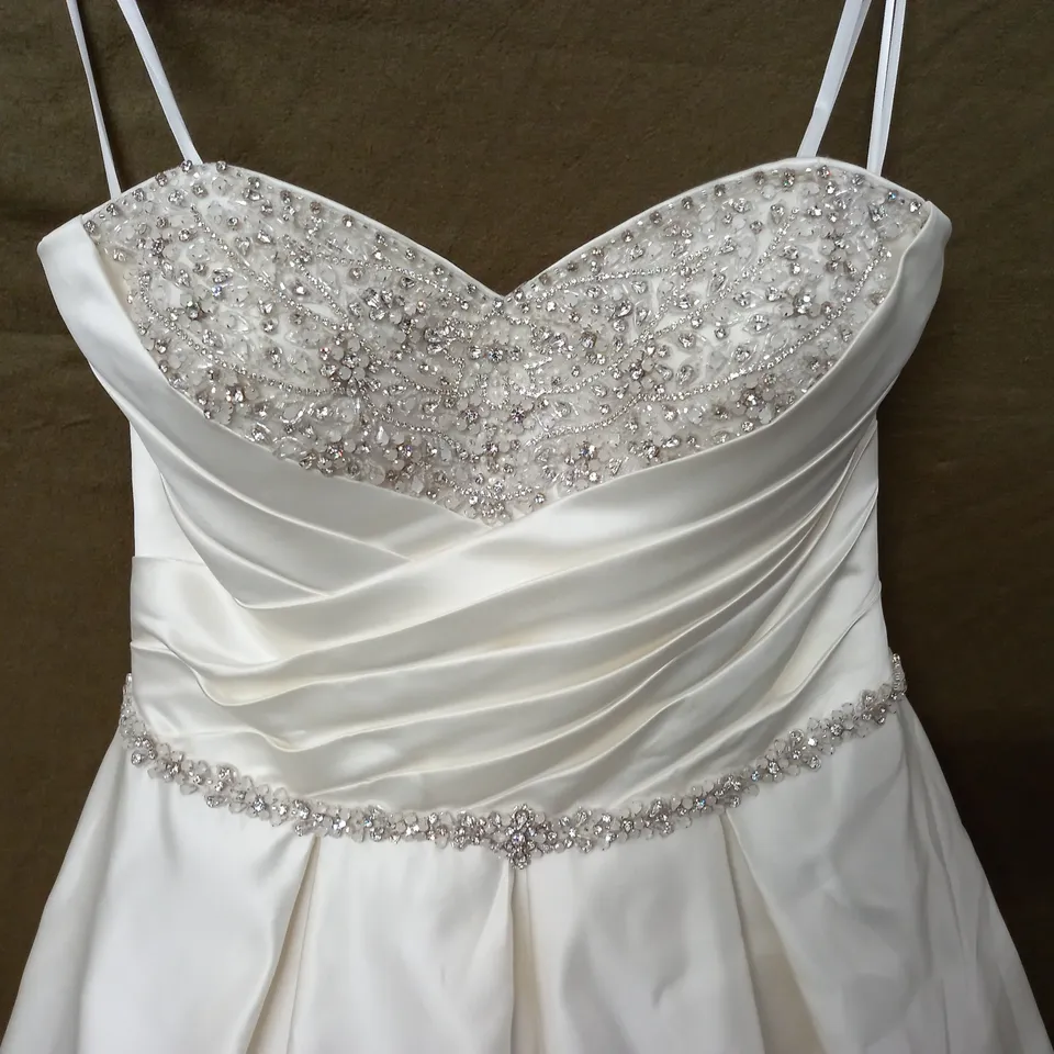 VICTORIA JANE EMBELLISHED IVORY WEDDING DRESS - UK 16