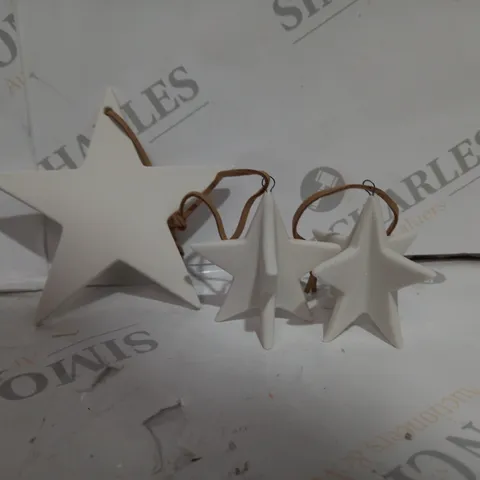BOXED K BY KELLY HOPPEN SET OF 6 STAR CHRISTMAS TREE DECORATIONS - WHITE
