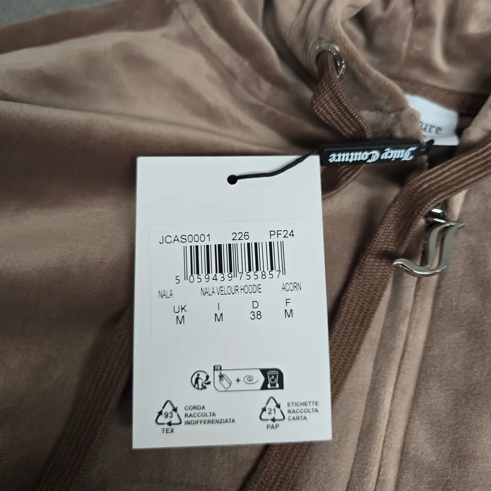 JUICY COUTURE NALA VELOUR HOODIE – ACCORN , UK M