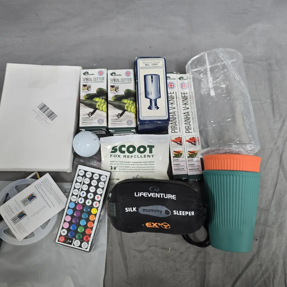 Assorted Hobby, Travel & Sports Accessories – Golf Balls, Lifeventure Silk Mummy Sleeper, Travel Cup & Gadgets