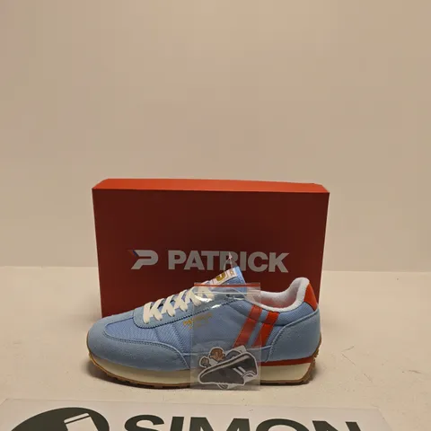 PATRICK BLUE SNEAKERS WITH ORANGE STRIPES SIZE UK 8