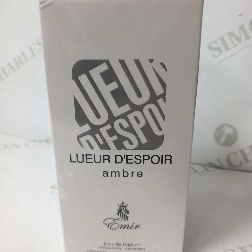 BOXED AND SEALED EMIR LUEUR D'ESPOIR AMBRE EAU DE PARFUM 100ML