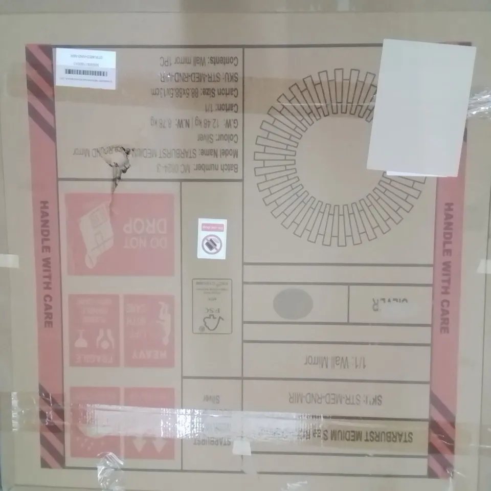 BOXED METAL OCTAGON WALL MIRROR (1 BOX)