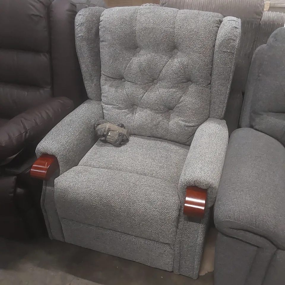 DESIGNER FABRIC UPHOLSTERED POWER RECLINER ARMCHAIR 