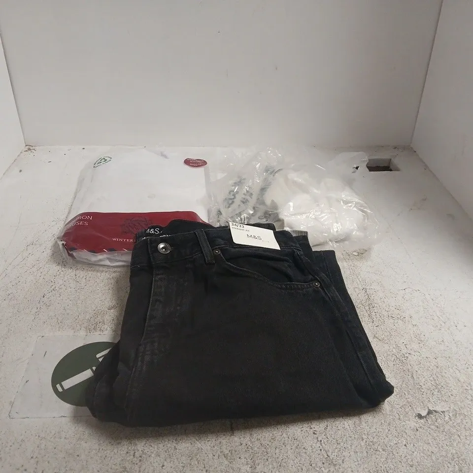 BOX OF APPROXIMATELY 25 ASSORTED CLOTHING ITEMS TO INCLUDE M&S, ASOS ETC