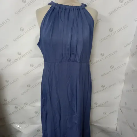 MINT VELVET BLUE TWIST NECK MAXI DRESS SIZE 12