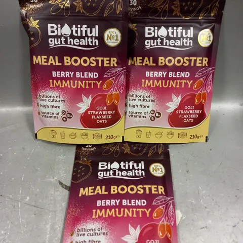 3 X SEALED BIOTIFUL GUT HEALTH MEAL BOOSTER GUT HEALTH POWDER - BERRY BLEND - 3 X 210G