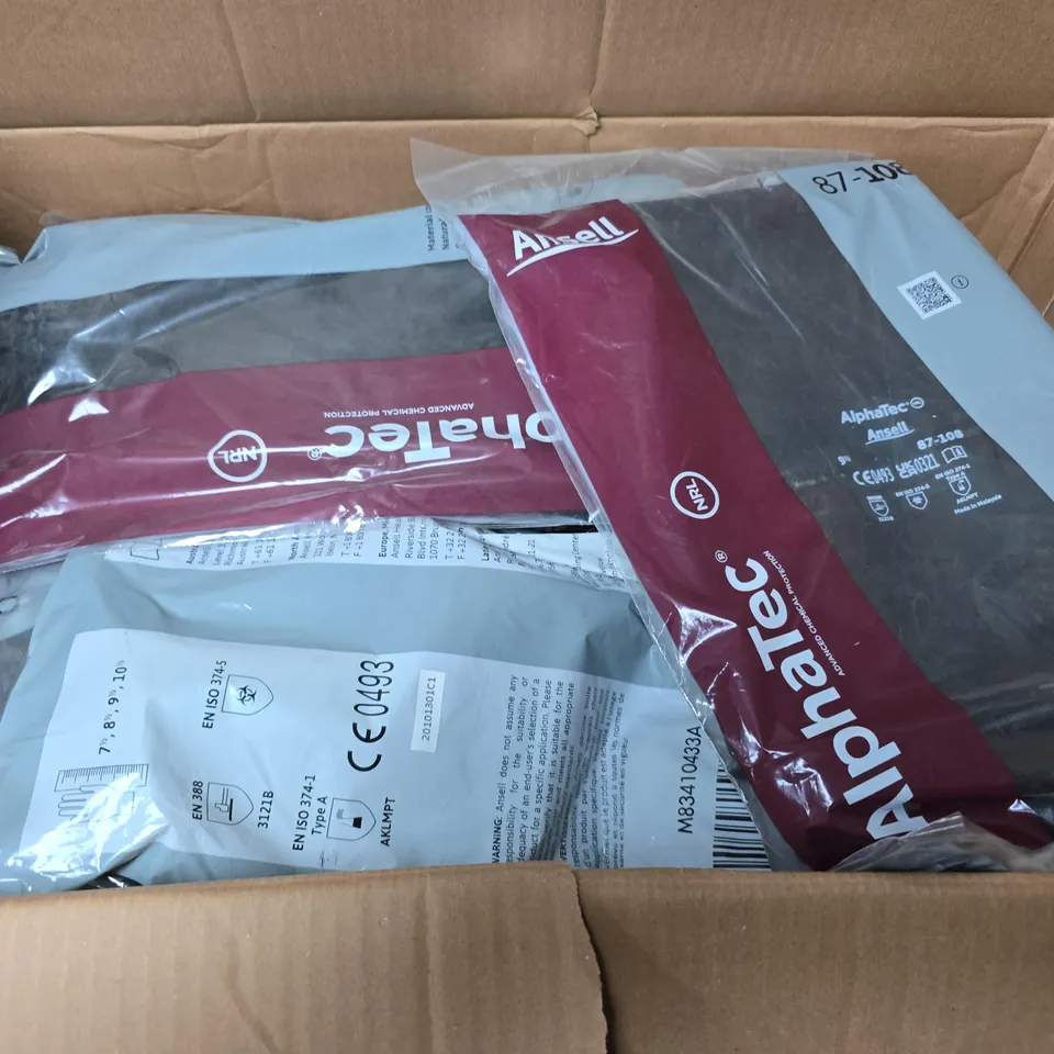 LARGE QUANTITY OF ANSELL ALPHATEC SAFETY GLOVES – CHEMICAL RESISTANT