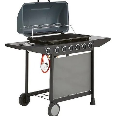 BOXED GRADE 1 6 BURNER GAS BBQ WITH SIDE BURNER - COLLECTION ONLY