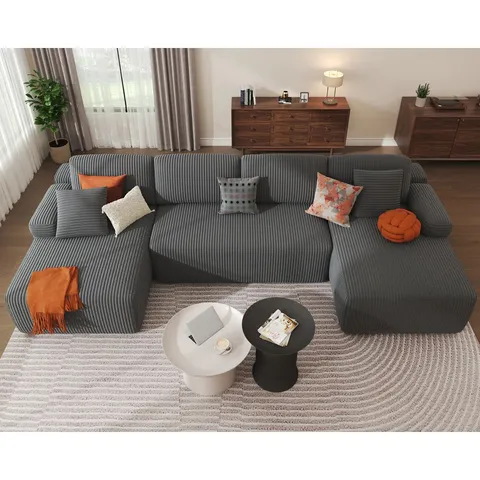 BOXED MODULAR U-SHAPED CLOUD COMFORT SECTIONAL SOFA (3 BOXES)
