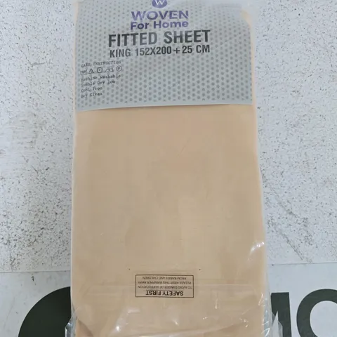 WOVEN FOR HOME KING SIZE FITTED SHEET – BEIGE
