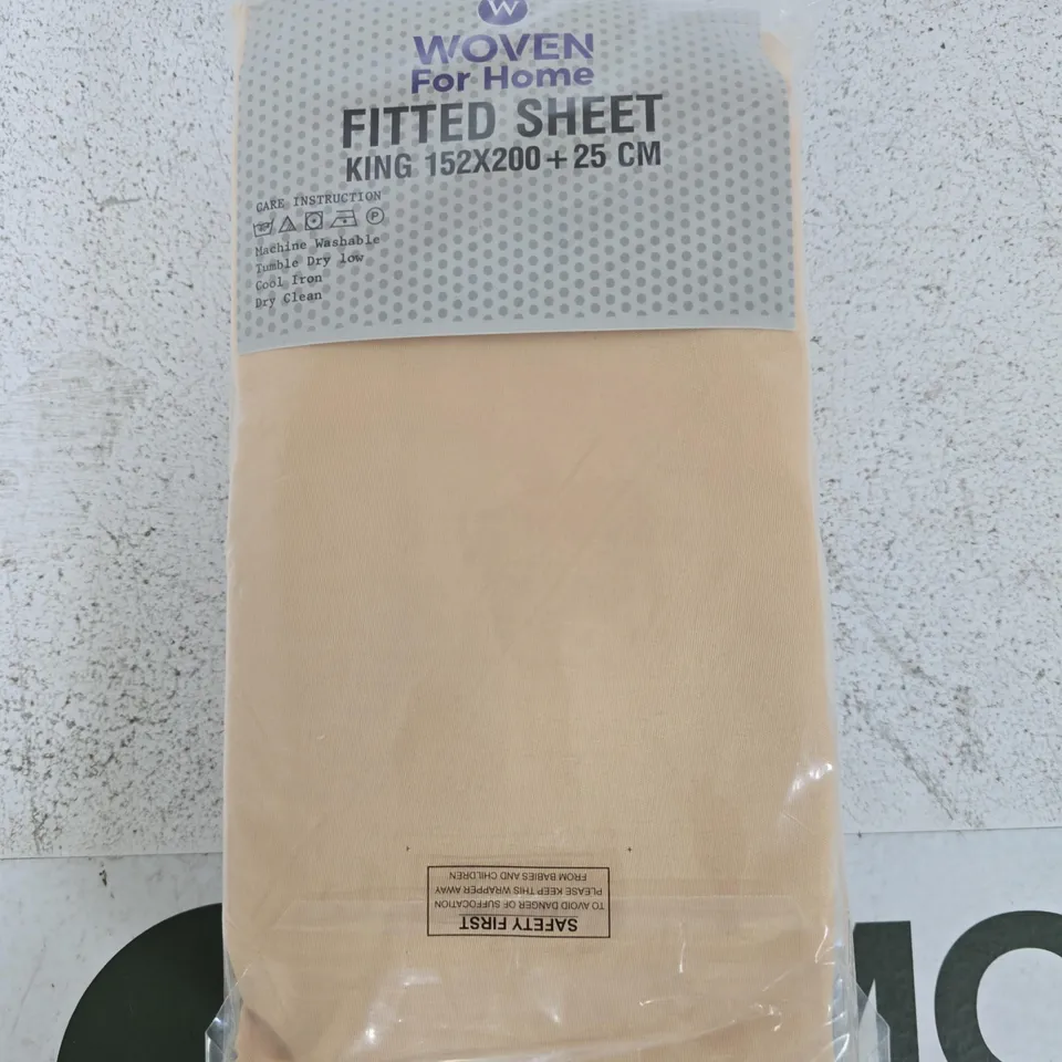 WOVEN FOR HOME KING SIZE FITTED SHEET – BEIGE