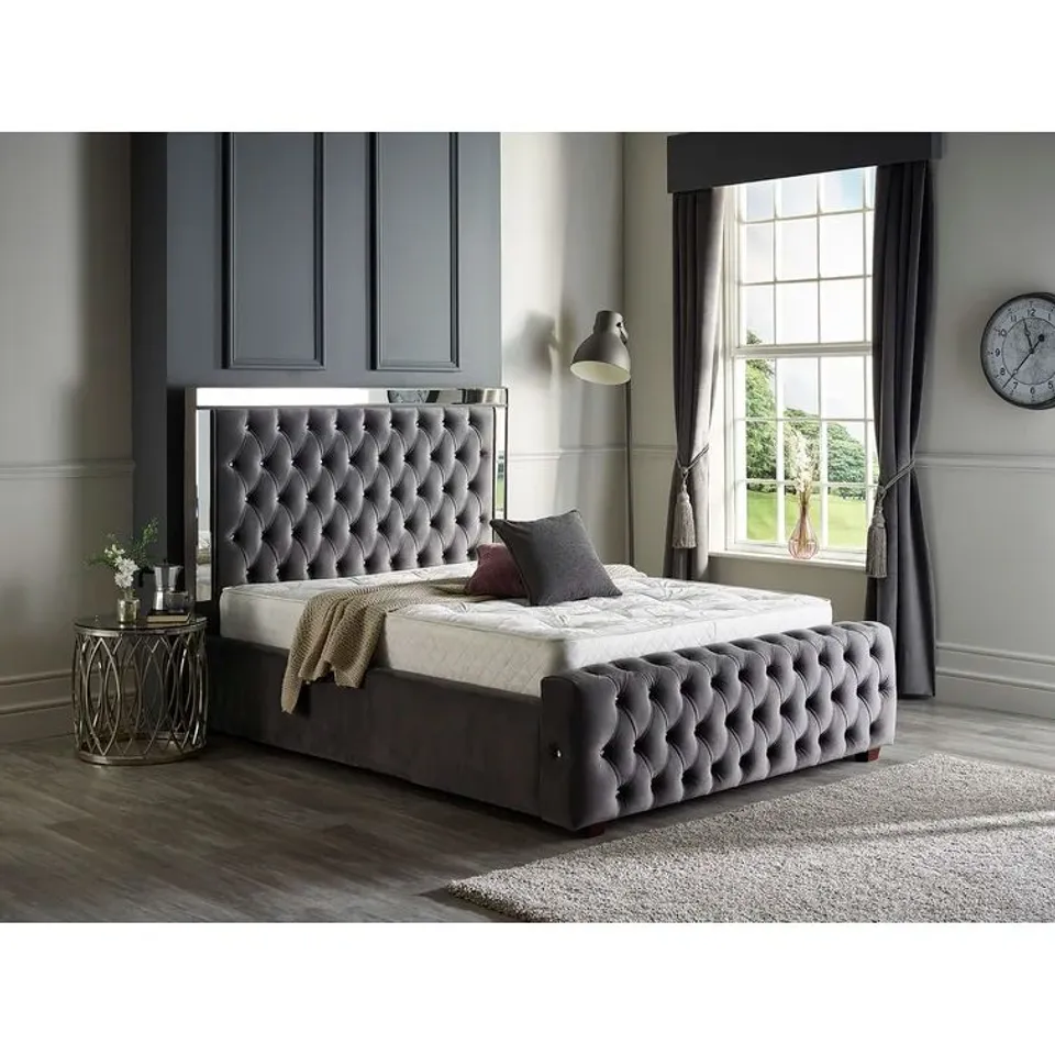BOXED CALEB UPHOLSTERED HEADBOARD DOUBLE