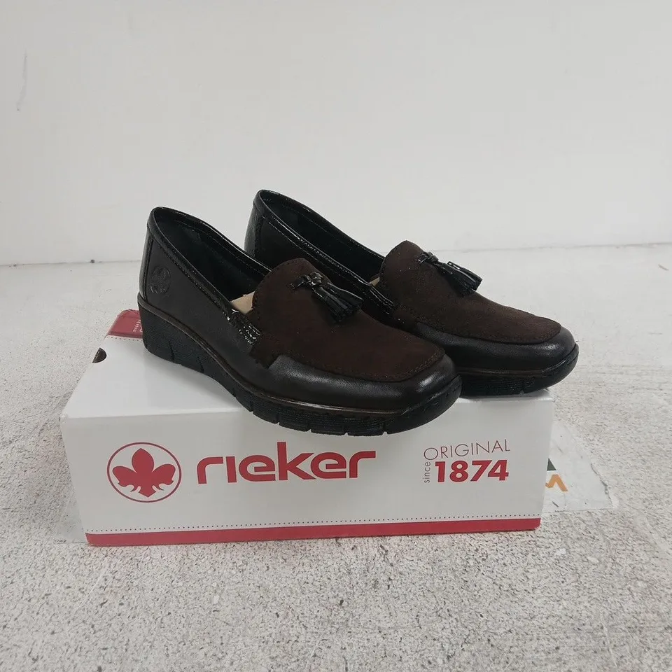 RIEKER TASSEL LOAFERS – BROWN LEATHER & SUEDE, UK 6