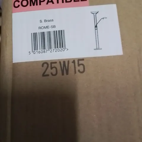 BOXED FLOOR LAMP SATIN BRASS 