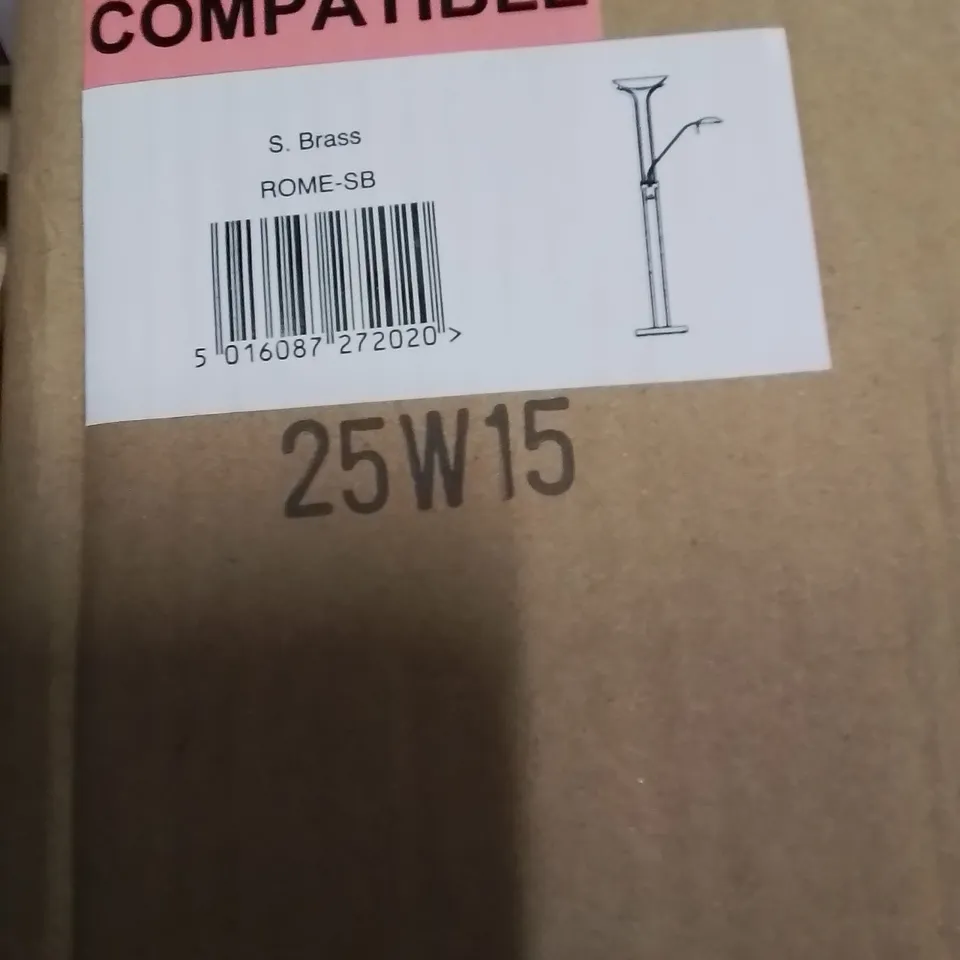 BOXED FLOOR LAMP SATIN BRASS 